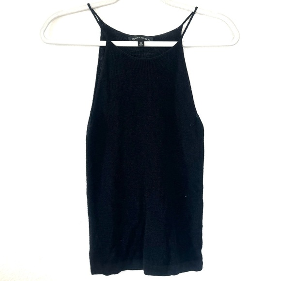 Banana Republic Linen Blend Sweater Knit Tank Top LOT OF 2 Tan Black XS - Picture 5 of 11